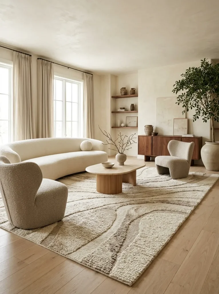 Ground the room with an organic rug