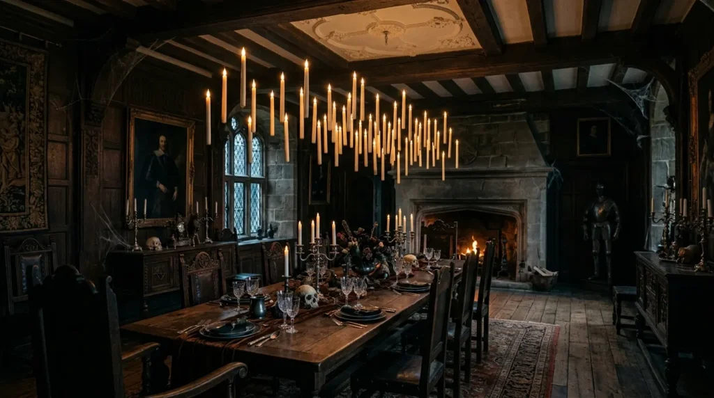 Hang floating candles for an eerie glow