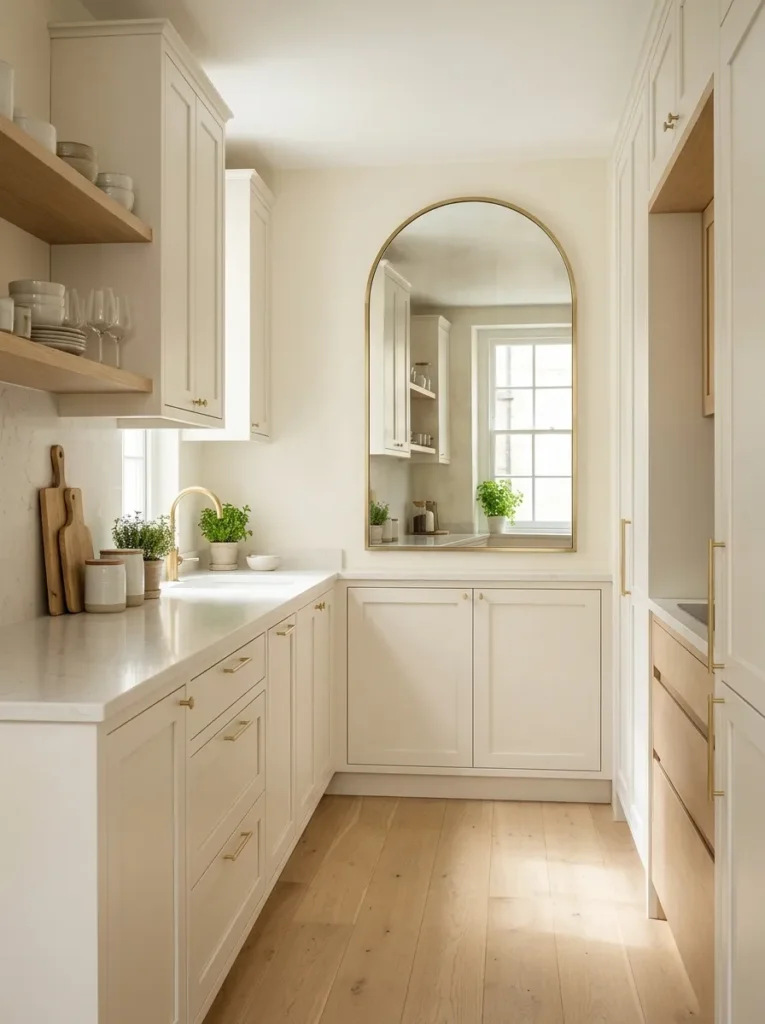 Hang a mirror to borrow light and depth