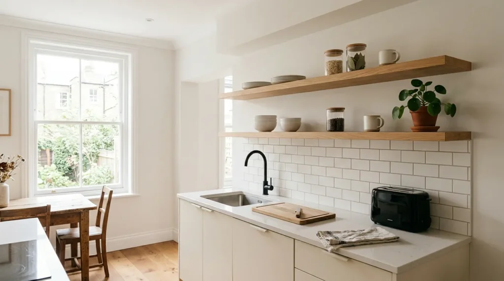 Install open shelving