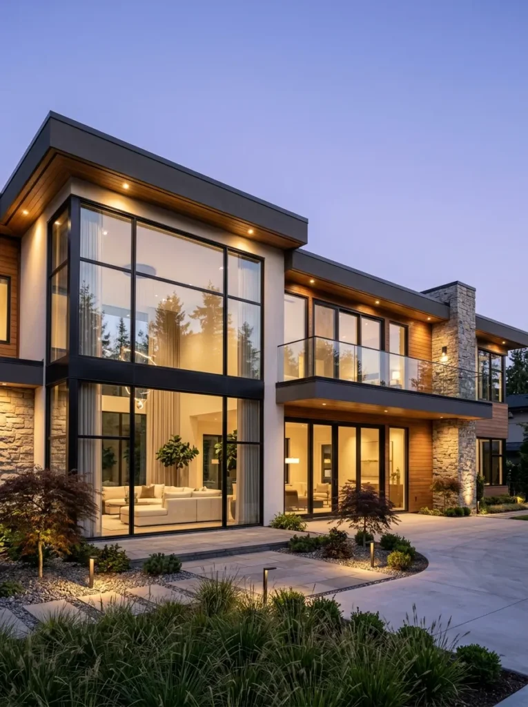 Large black framed windows Large black framed windows