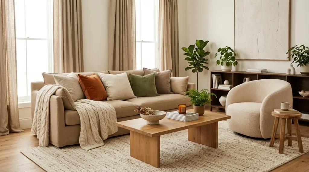 Layer soft textures throughout the room