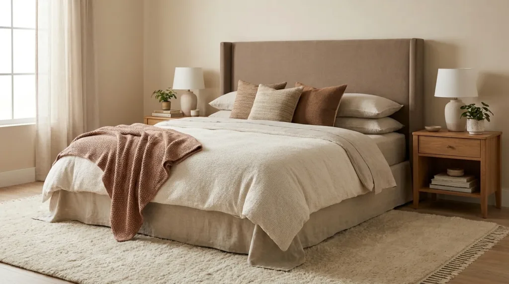 Make your bed the comfortable center of the room