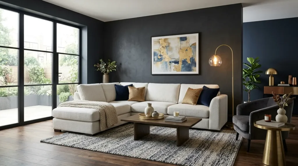 Navy or charcoal for a dramatic statement
