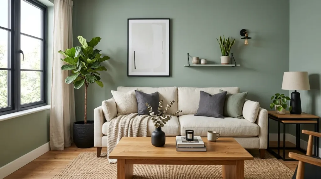 Sage green for a calming effect