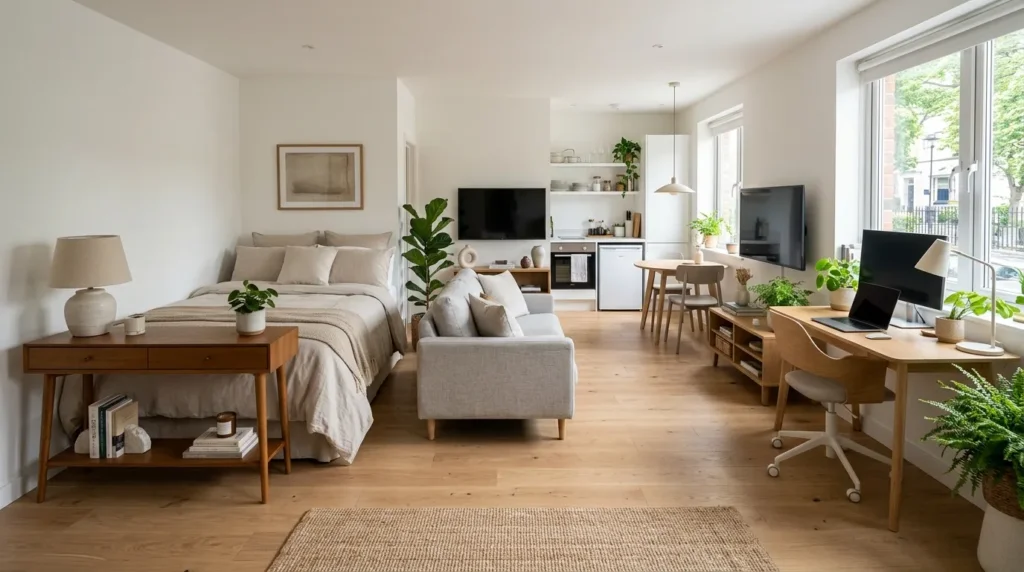 Start with a clear studio apartment layout