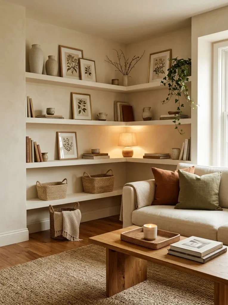 Style shelves and surfaces with intention