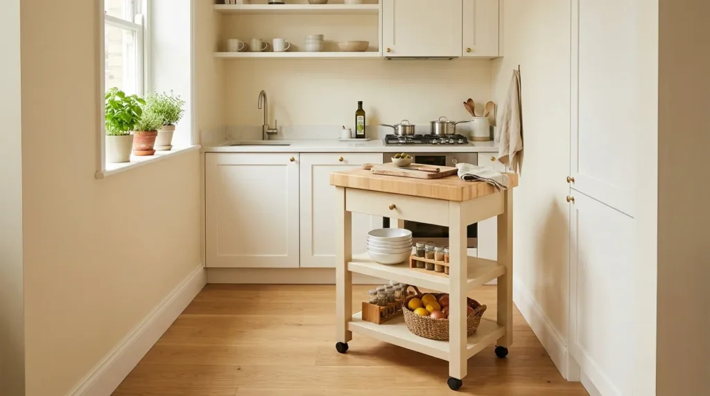 Try a rolling kitchen cart