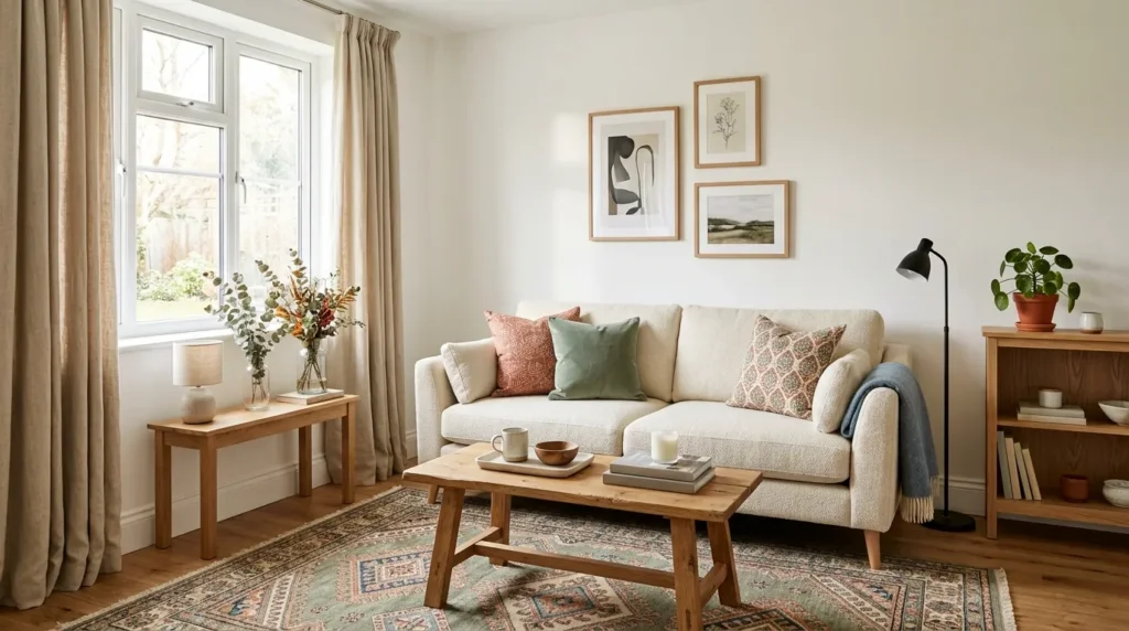 Use color through textiles instead of walls