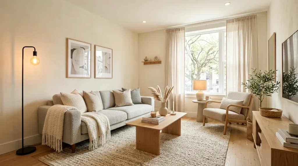Use color and light to open up the room visually