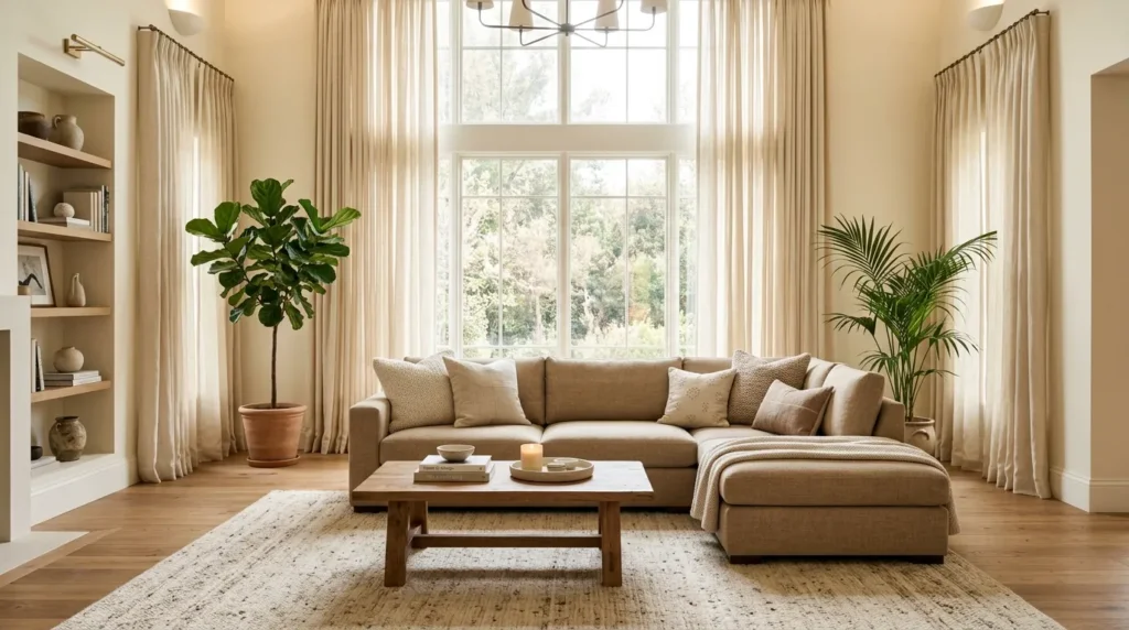 Use curtains to soften the room