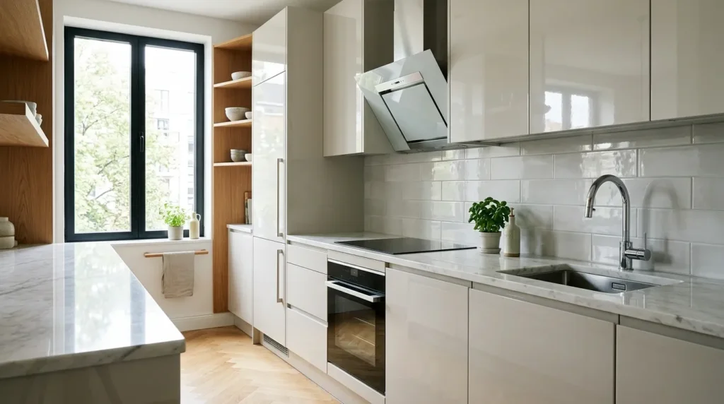 Use glossy or reflective finishes