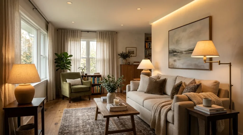 Use lighting to add warmth and function