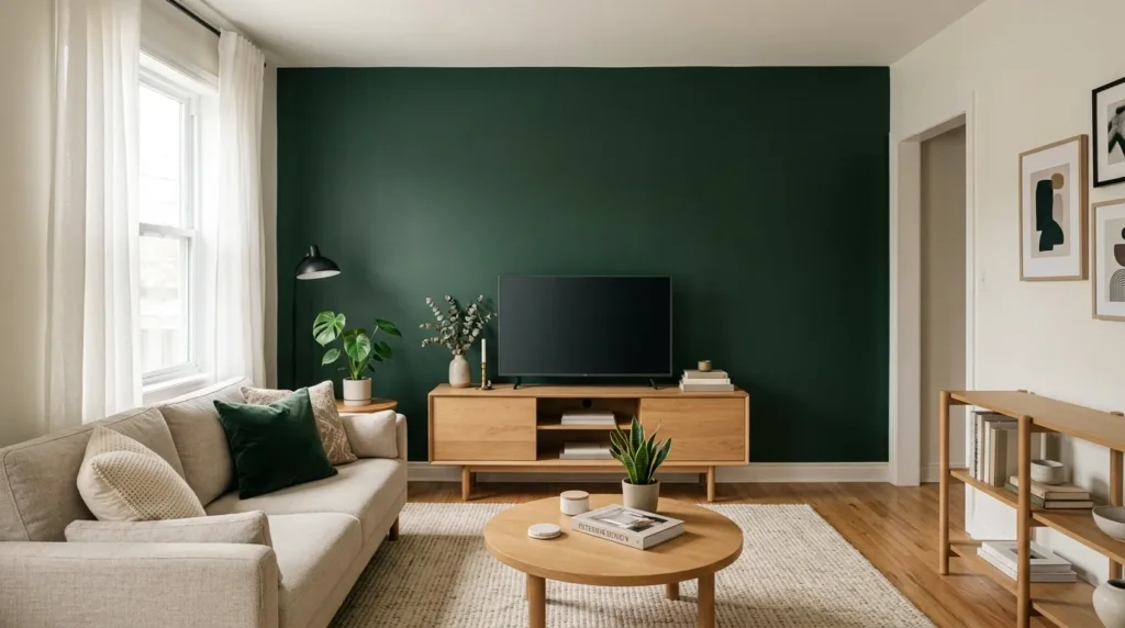 Use one bold color on a single wall