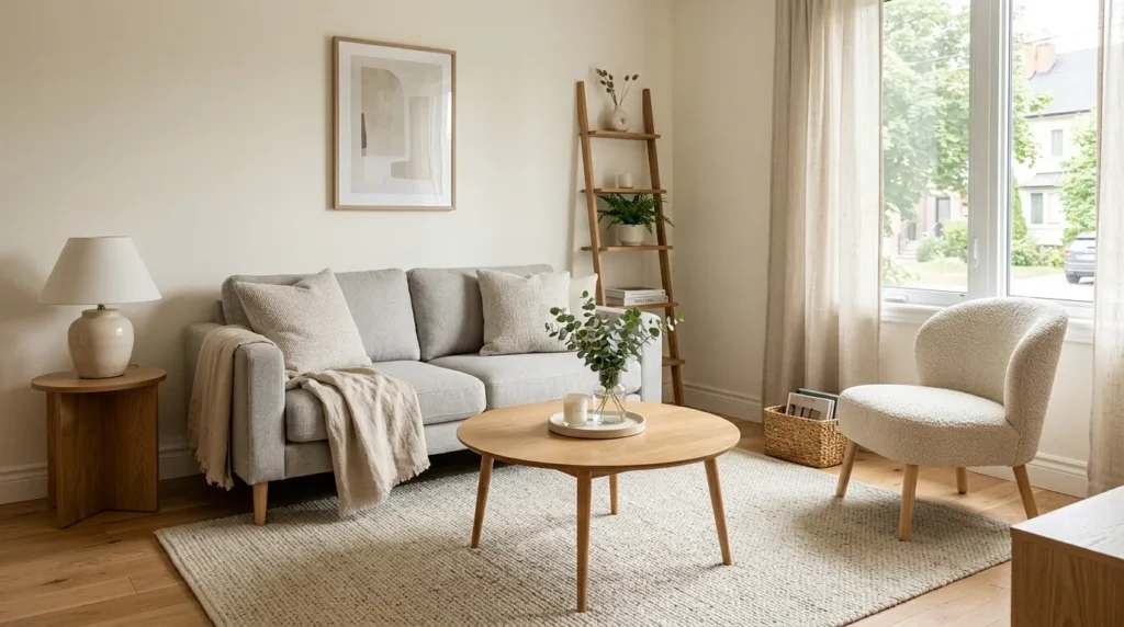 Use a round coffee table instead of a rectangular one