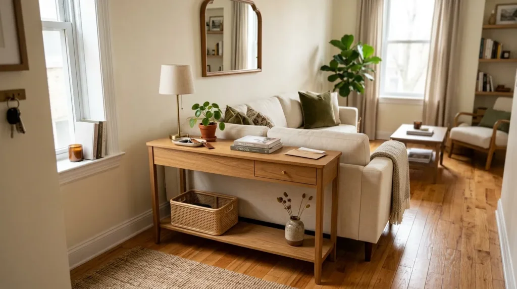 Use a slim console table for extra function